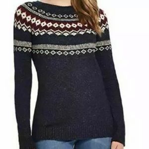 WEATHERPROOF VINTAGE FAIRISLE SWEATER NAVY MEDIUM
